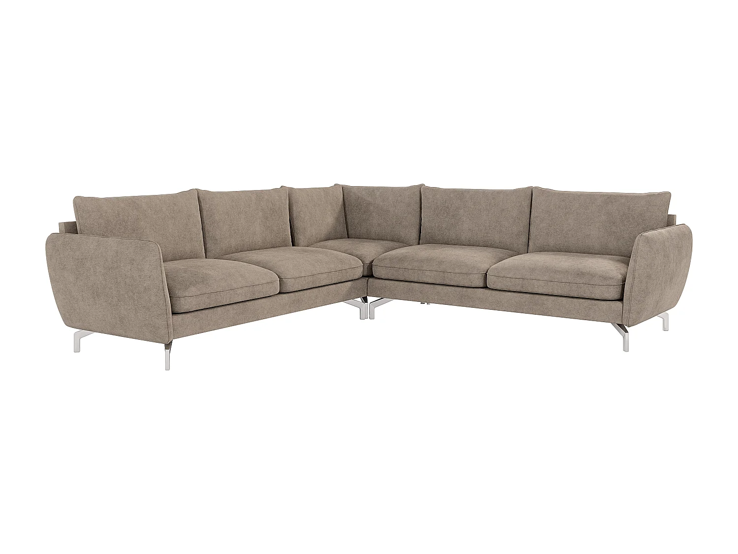 Modernes Ecksofa Zoe mit Silber Füßen