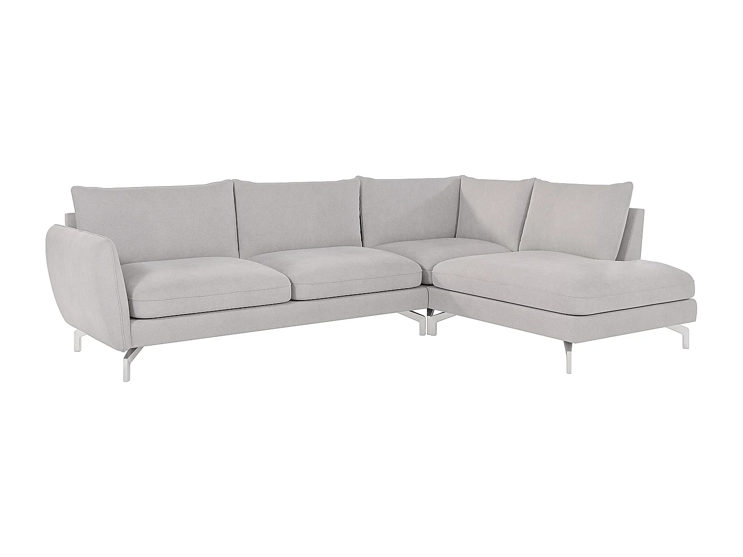 Modernes Ecksofa Zoe mit Silber Füßen