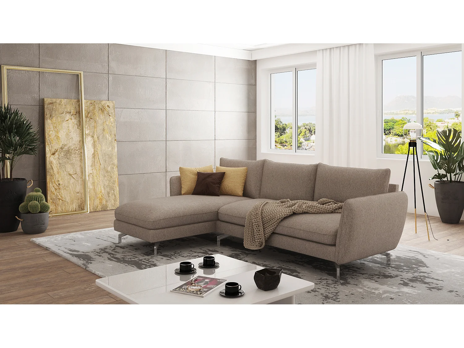 Modernes Ecksofa mit Ottomane Zoe
