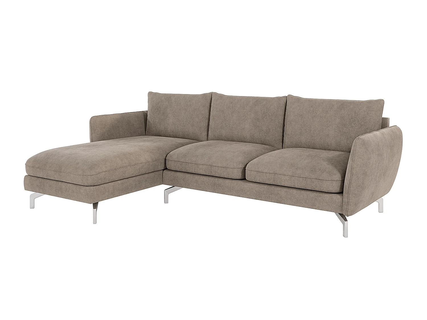 Canapé d'angle 5 places en microfibre beige ZOE