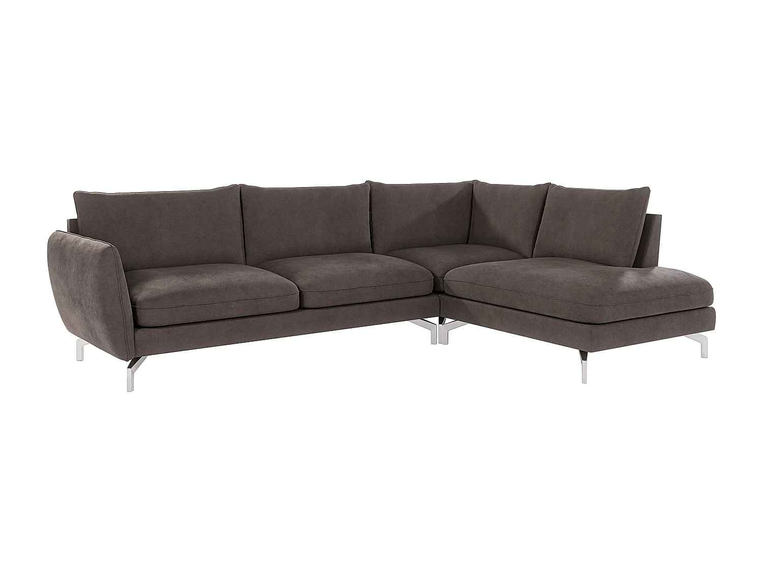 Modernes Ecksofa Zoe mit Silber Füßen