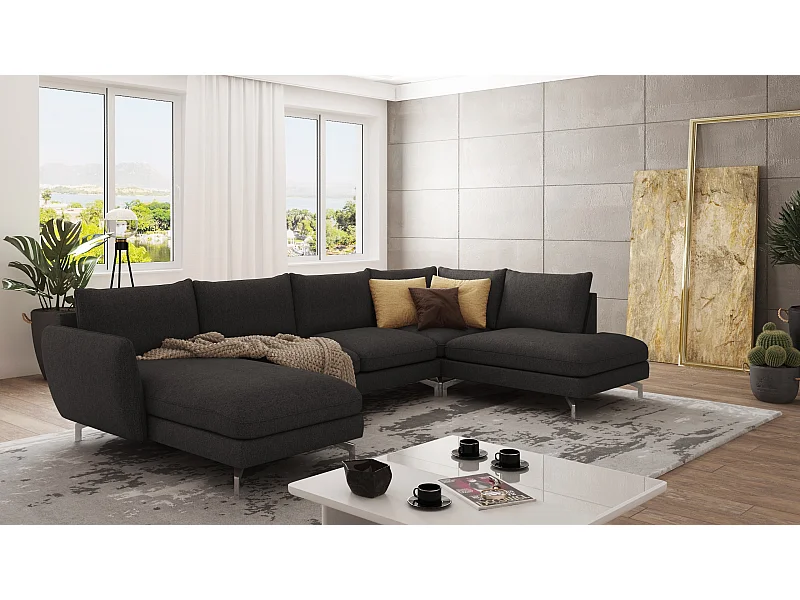 Zoe Wohnlandschaft mit Silber Füßen