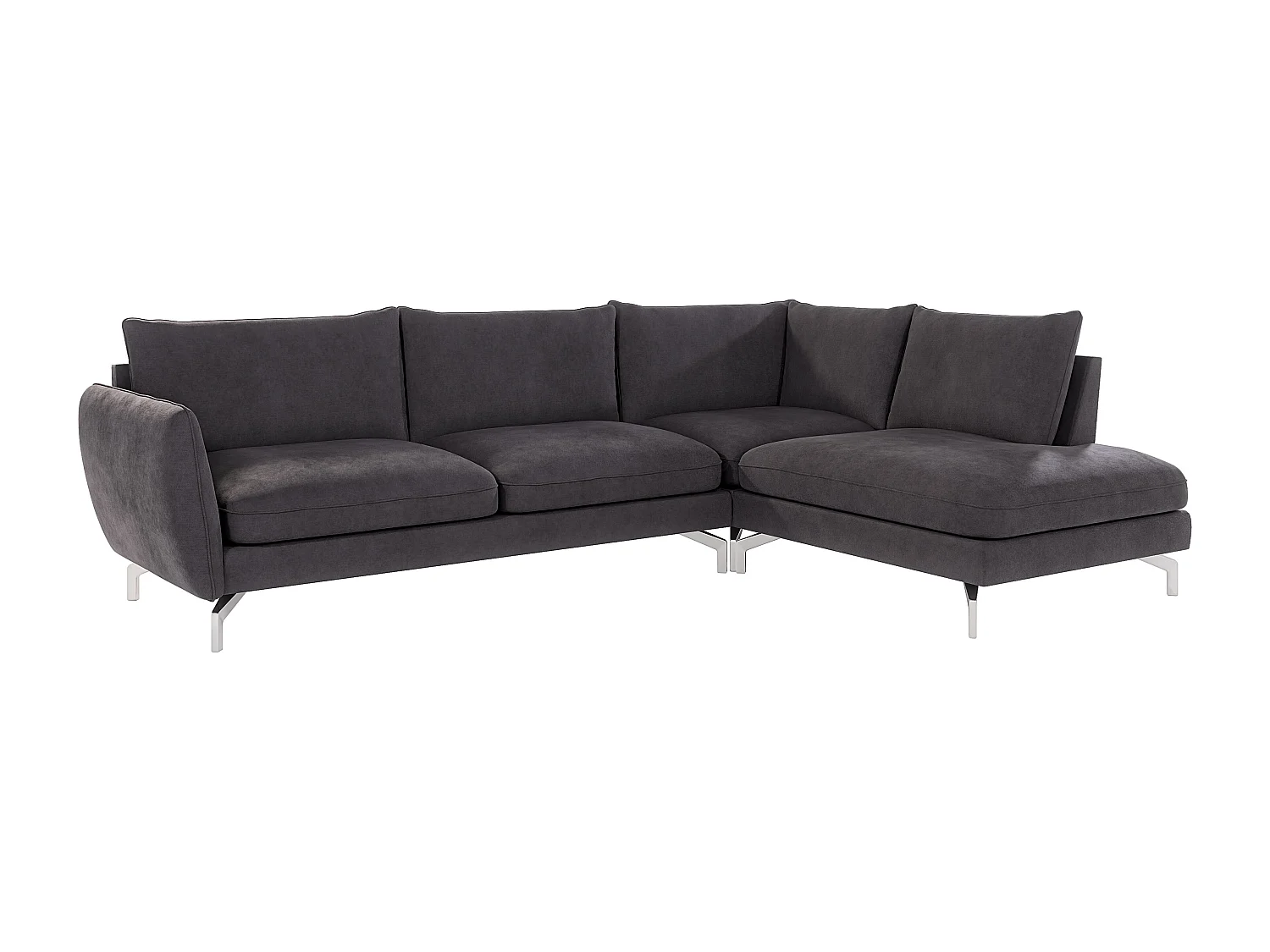 Modernes Ecksofa Zoe mit Silber Füßen