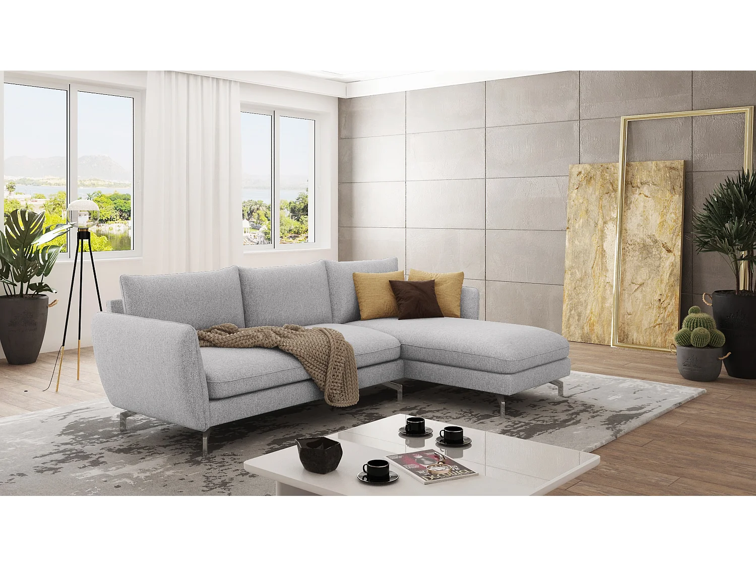 Modernes Ecksofa mit Ottomane Zoe