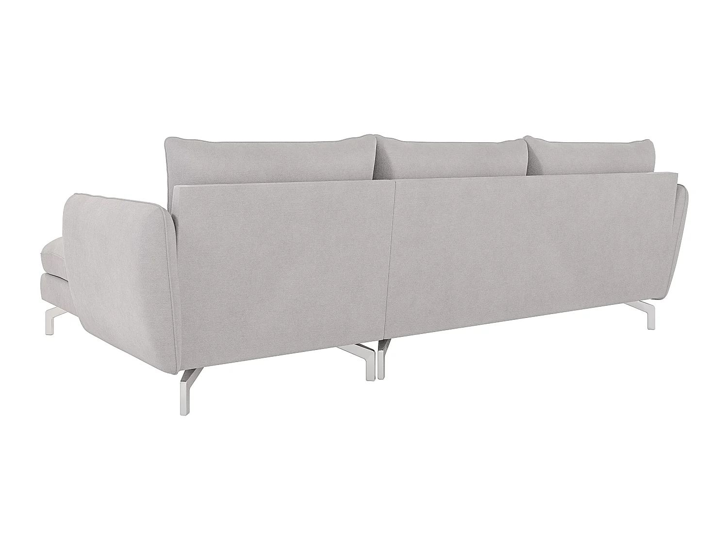 Canapé d'angle 5 places en microfibre argenté ZOE