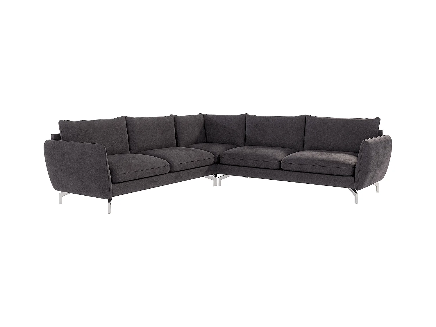 Modernes Ecksofa Zoe mit Silber Füßen
