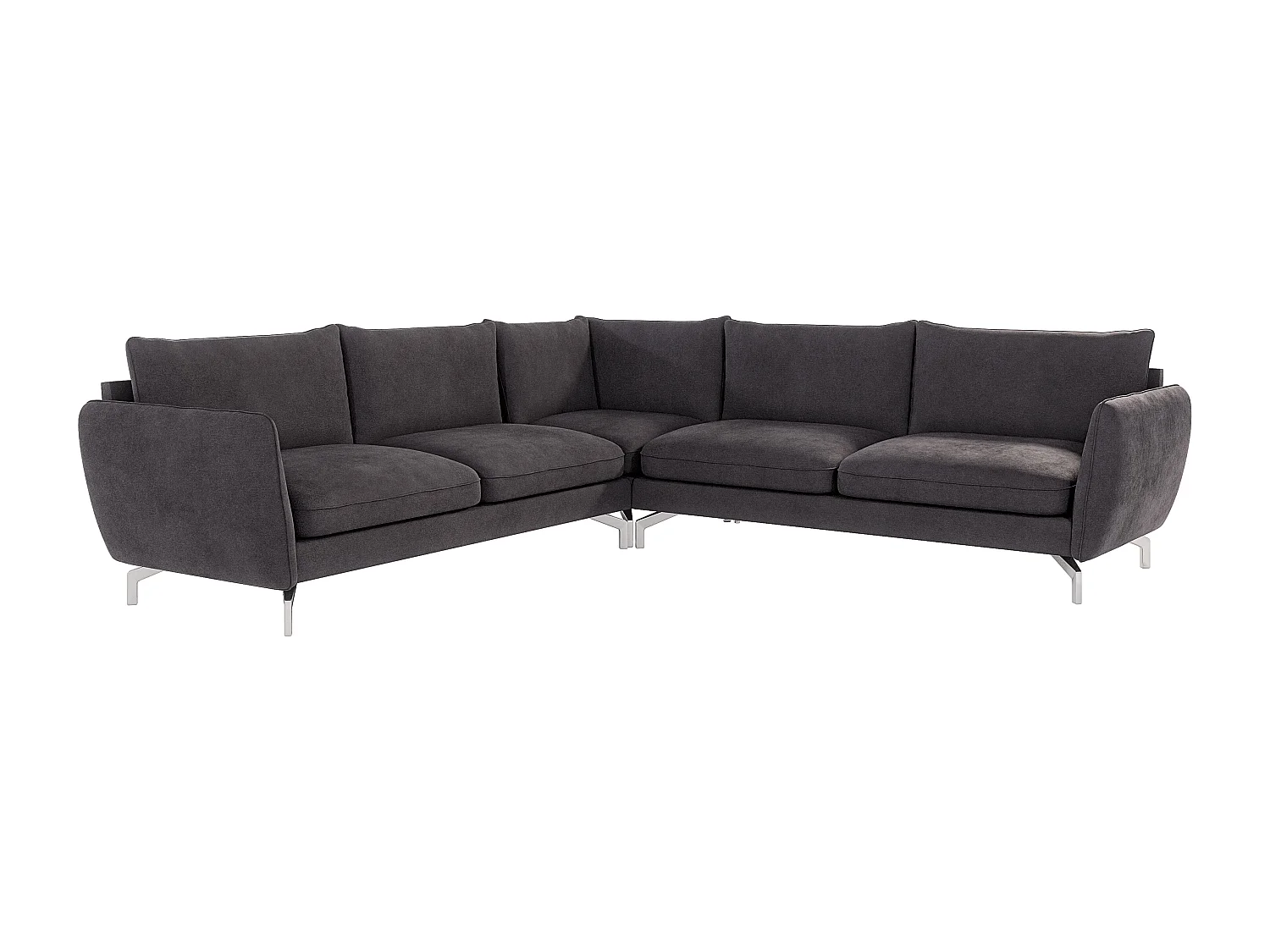 Modernes Ecksofa Zoe mit Silber Füßen