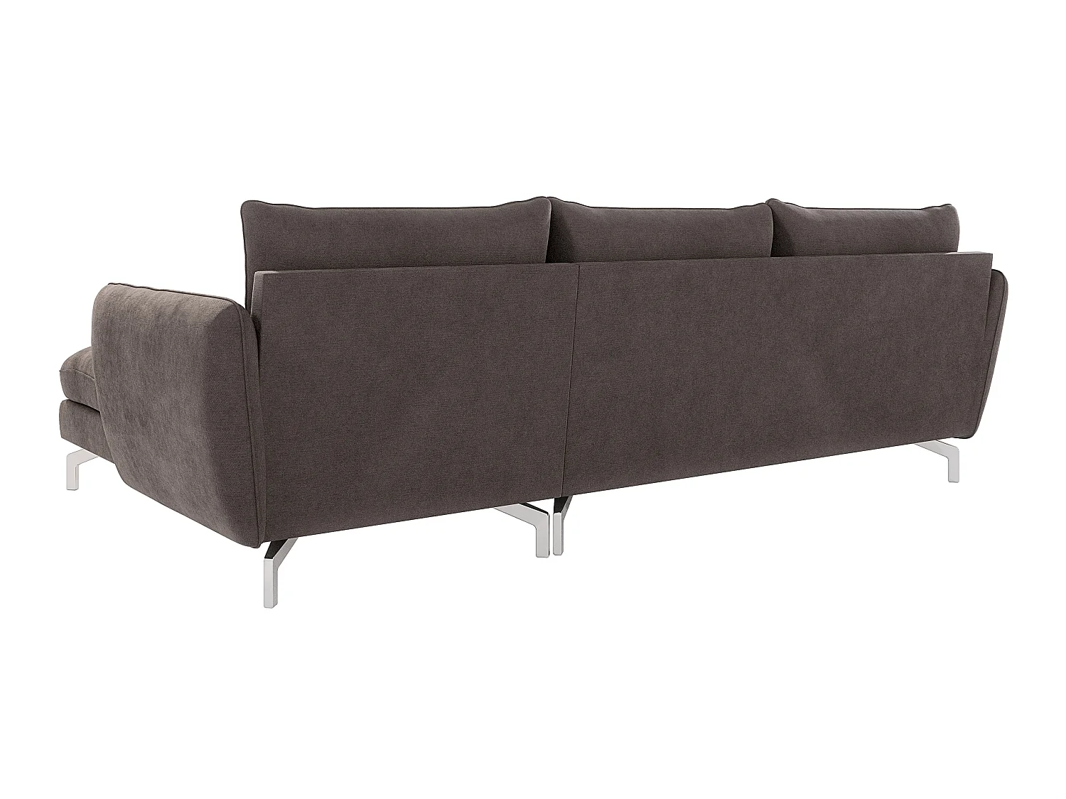 Canapé d'angle 5 places en microfibre marron ZOE