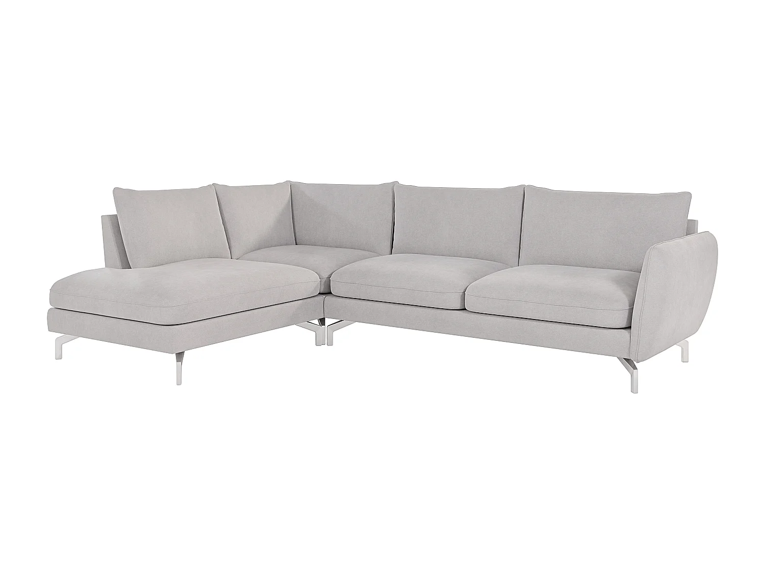 Modernes Ecksofa Zoe mit Silber Füßen