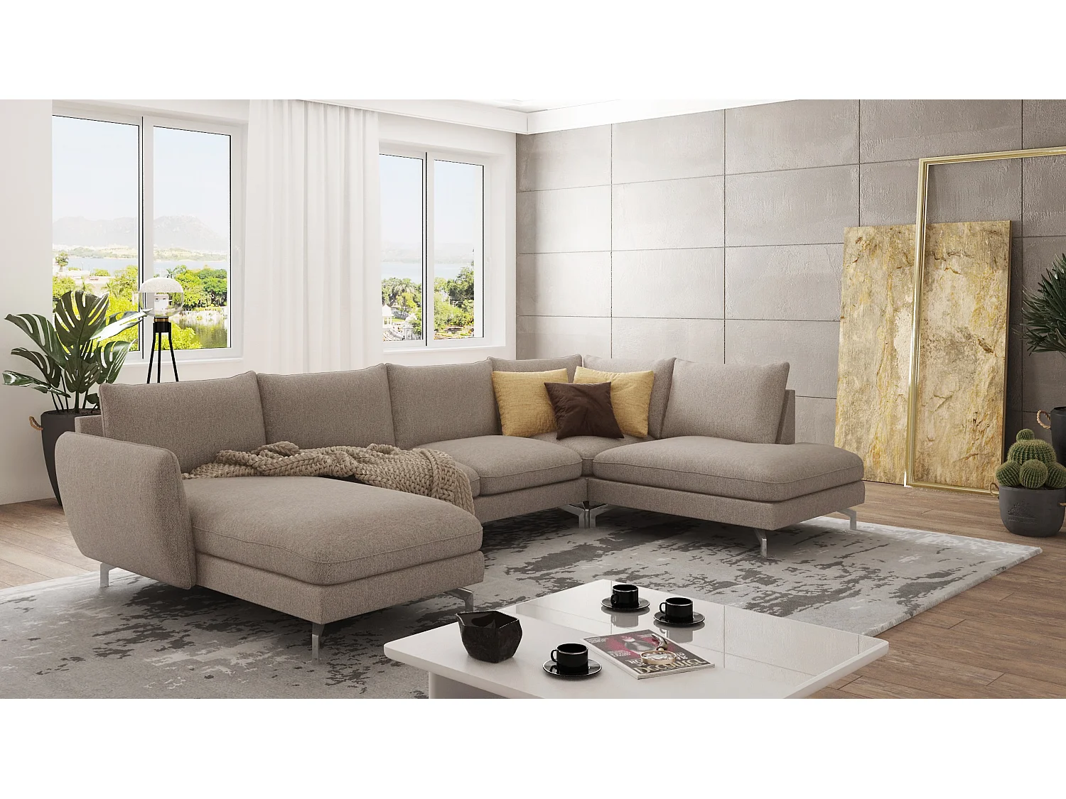 Zoe Wohnlandschaft mit Silber Füßen