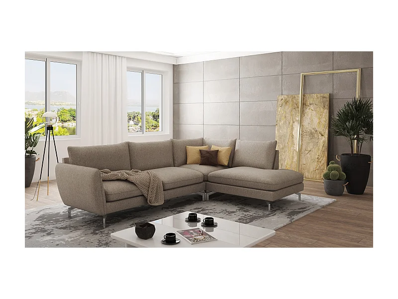 Modernes Ecksofa Zoe mit Silber Füßen