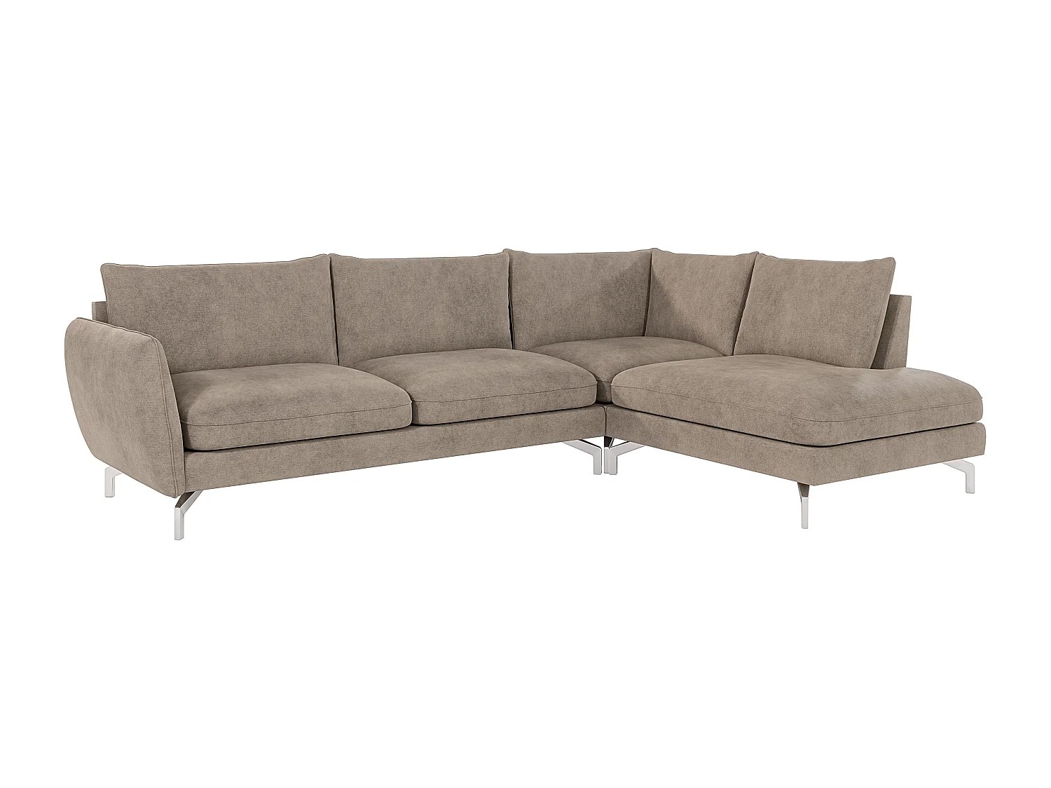 Modernes Ecksofa Zoe mit Silber Füßen
