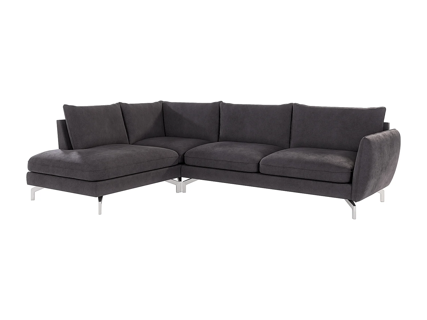 Modernes Ecksofa Zoe mit Silber Füßen