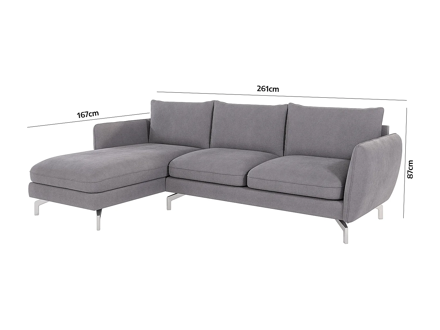 Modernes Ecksofa mit Ottomane Zoe