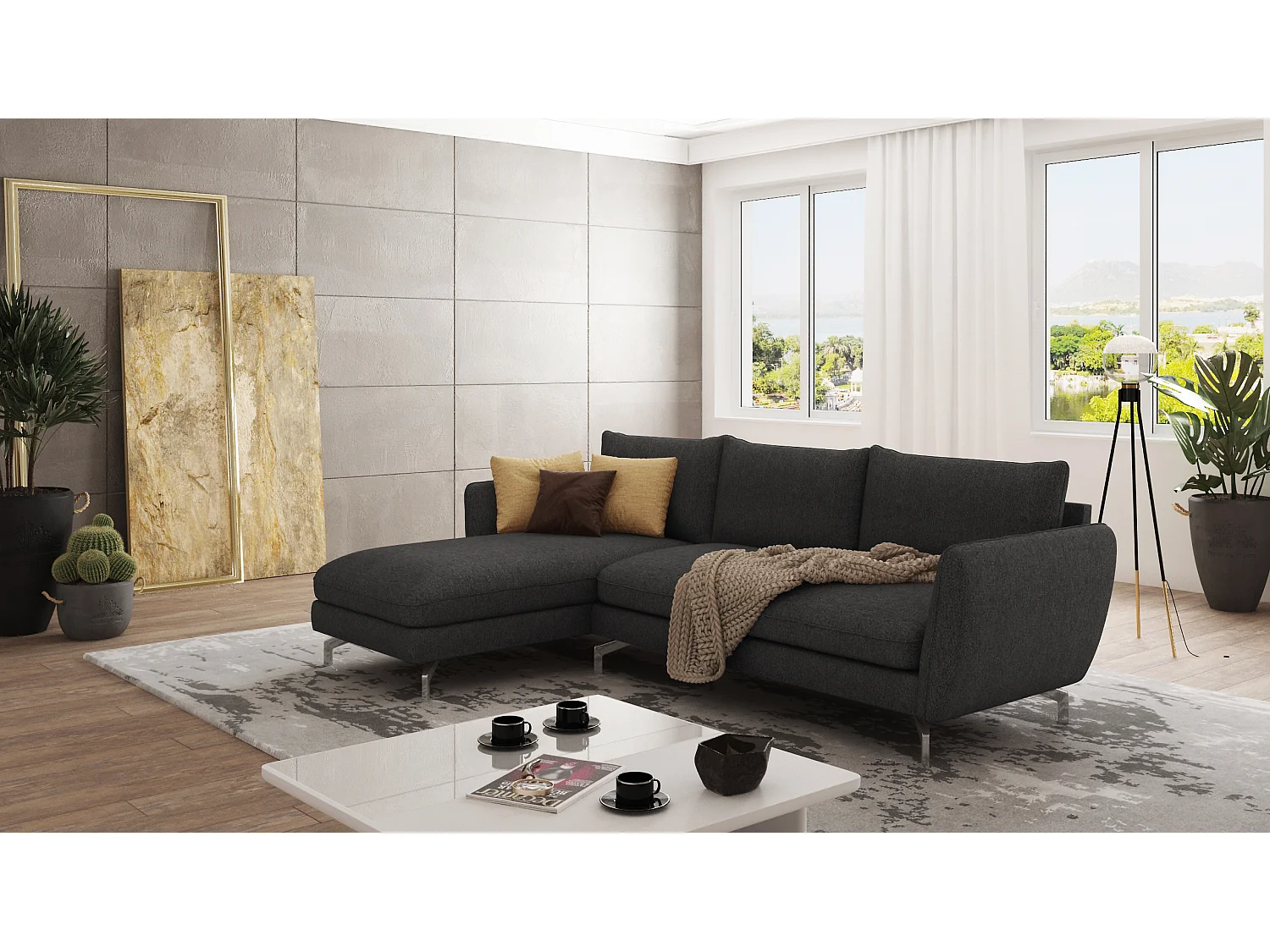 Modernes Ecksofa mit Ottomane Zoe