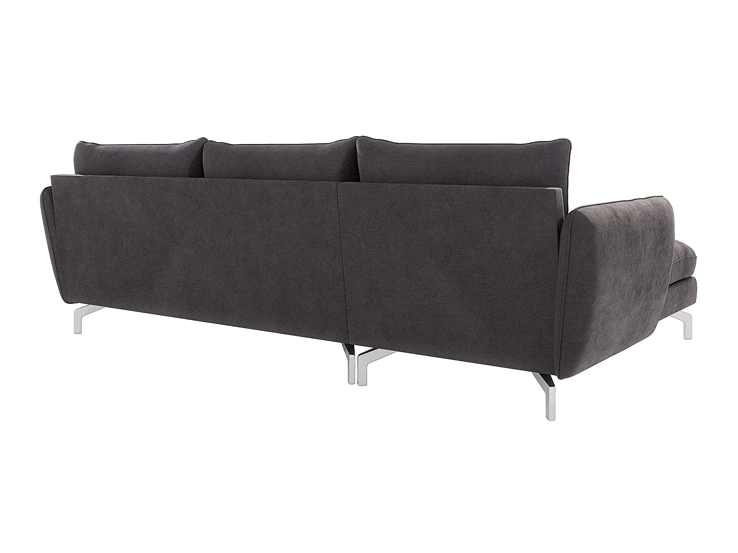 Canapé d'angle 5 places en microfibre gris anthracite ZOE
