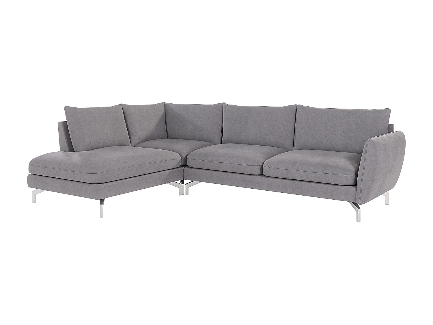 Modernes Ecksofa Zoe mit Silber Füßen