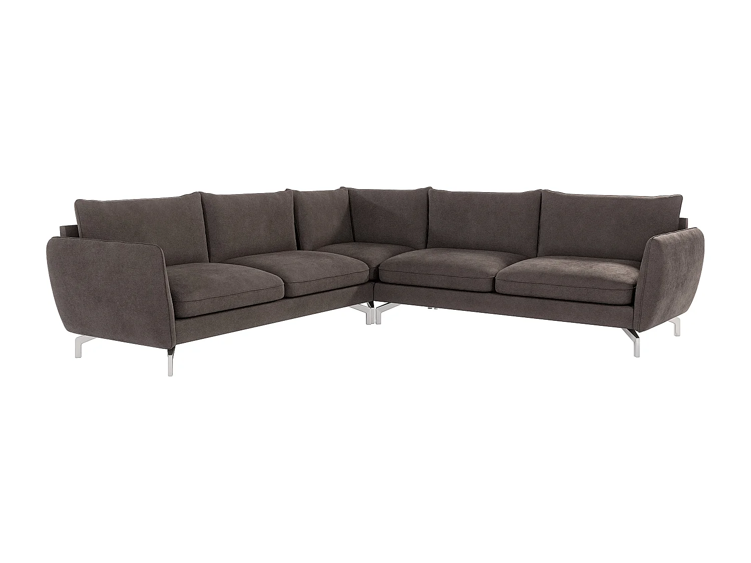 Modernes Ecksofa Zoe mit Silber Füßen