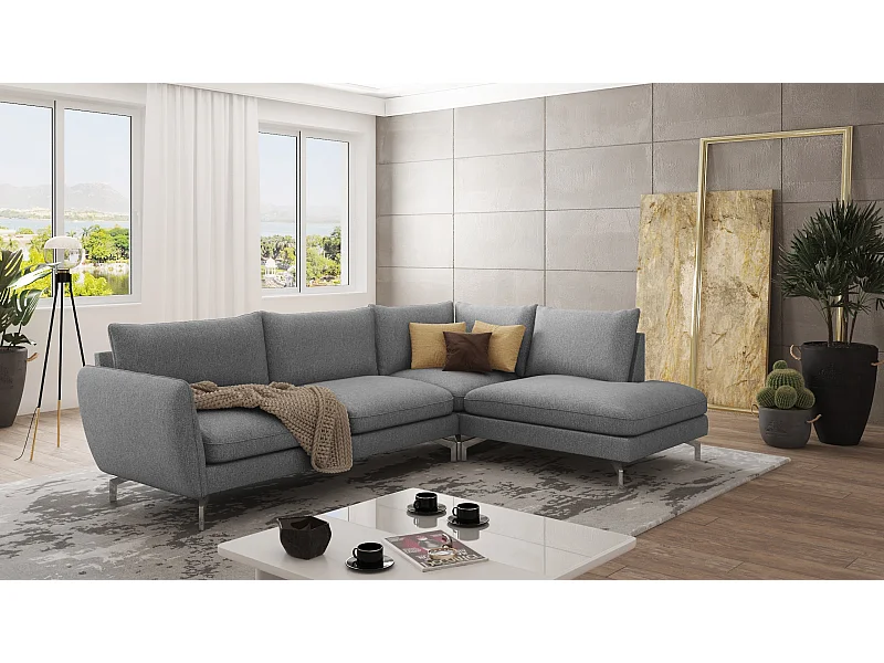 Modernes Ecksofa Zoe mit Silber Füßen