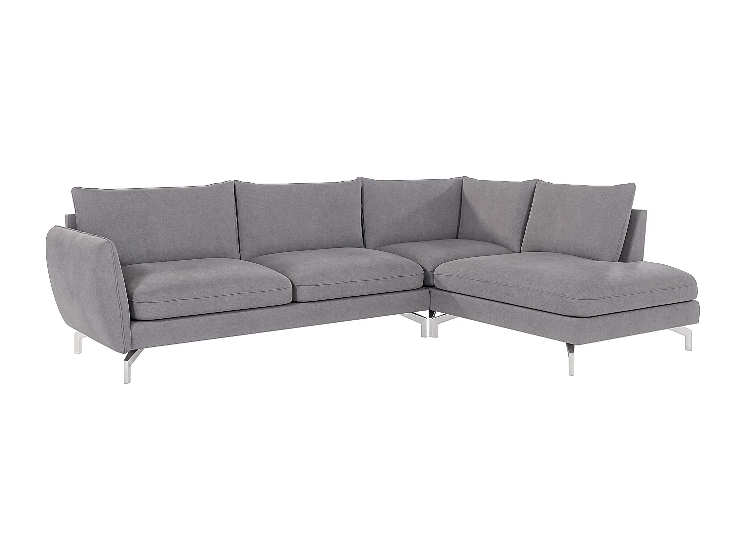 Modernes Ecksofa Zoe mit Silber Füßen