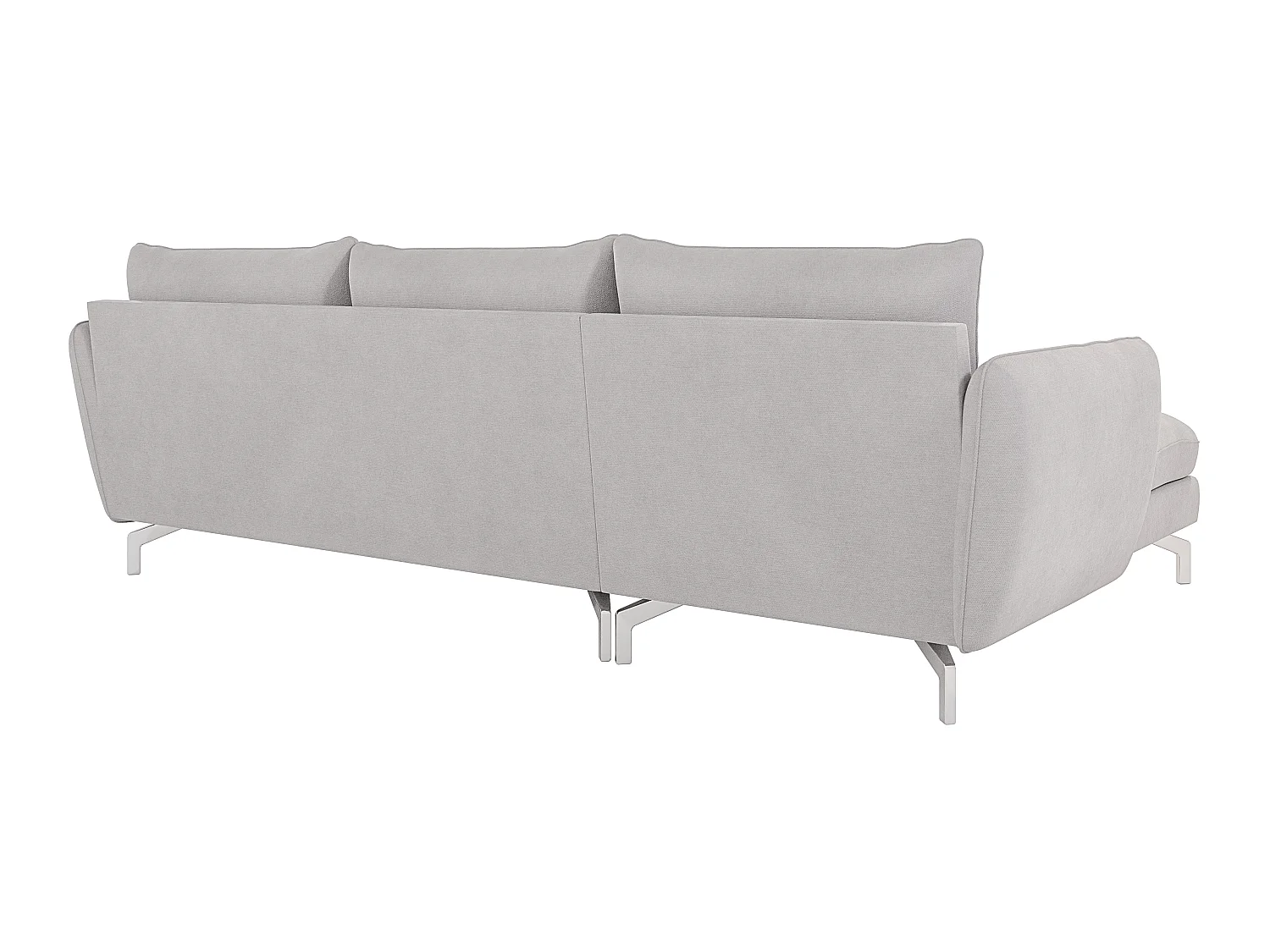 Canapé d'angle 5 places en microfibre argenté ZOE