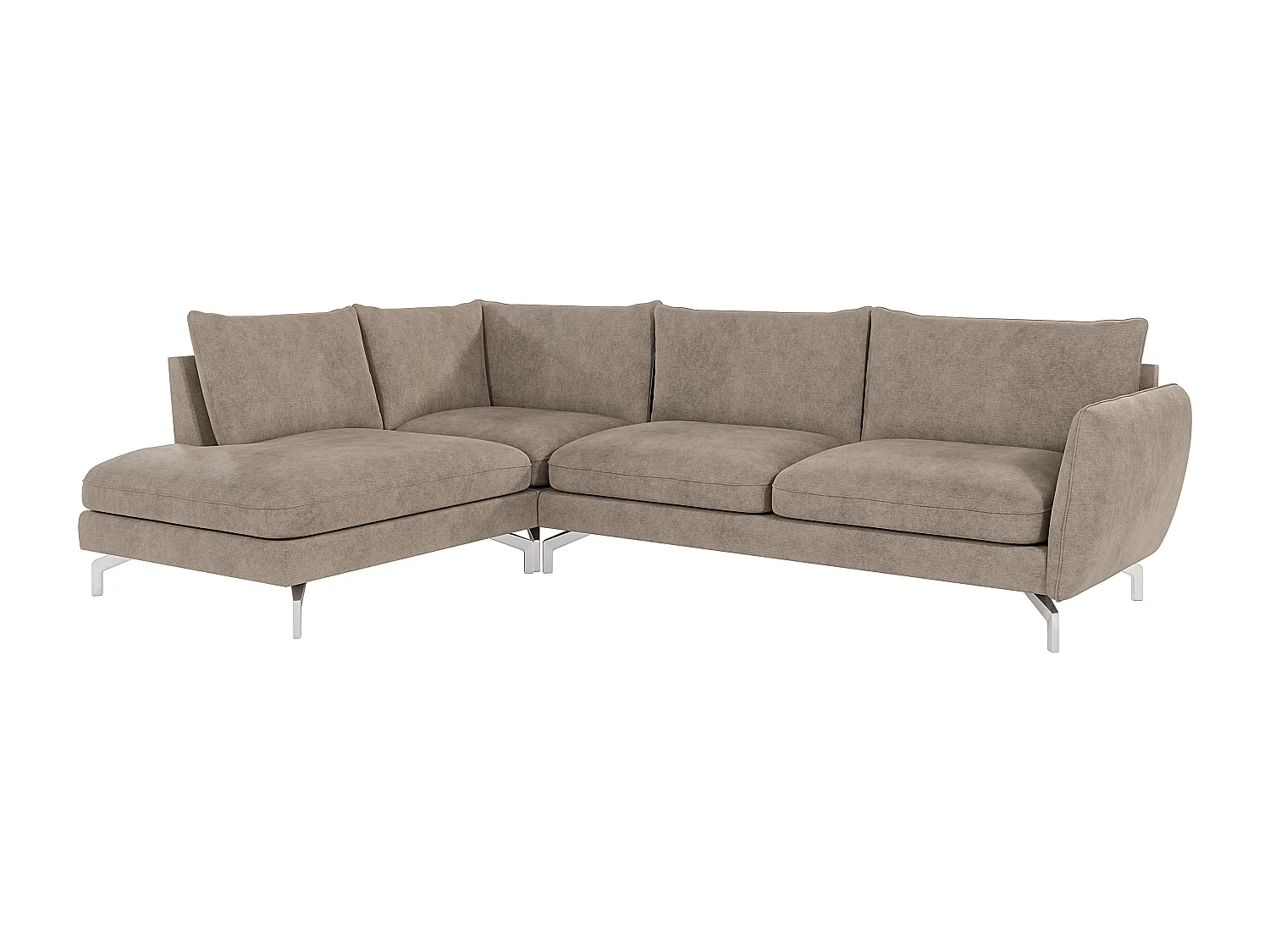 Modernes Ecksofa Zoe mit Silber Füßen