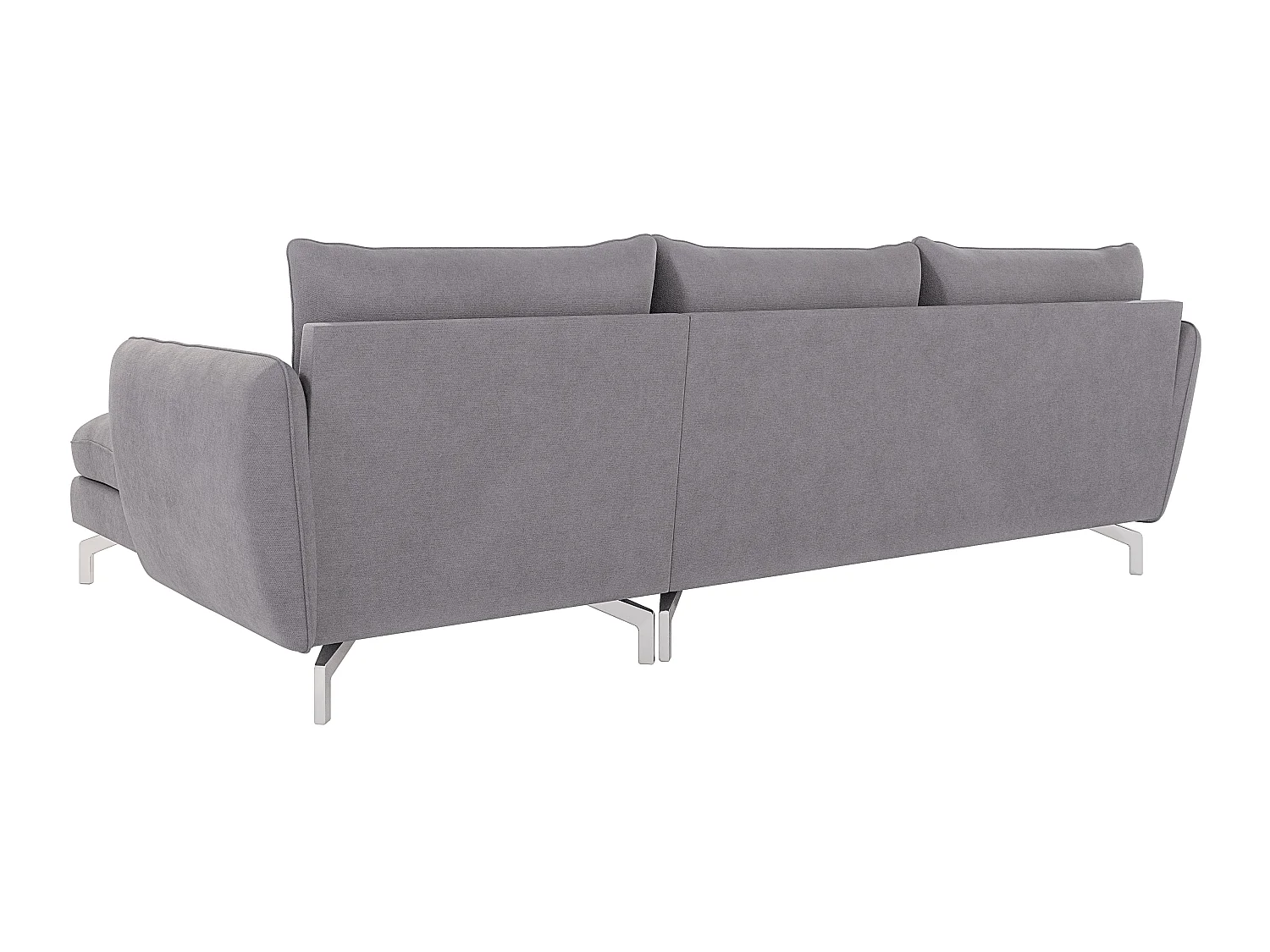 Canapé d'angle 5 places en microfibre gris ZOE