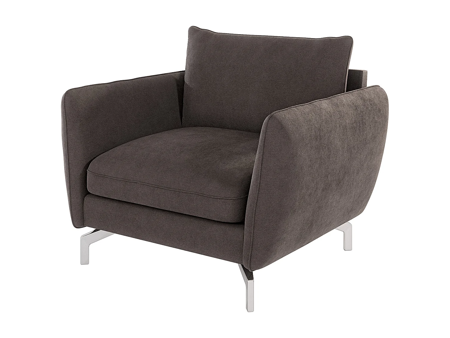 Modernes Sessel Zoe mit Silber Füßen