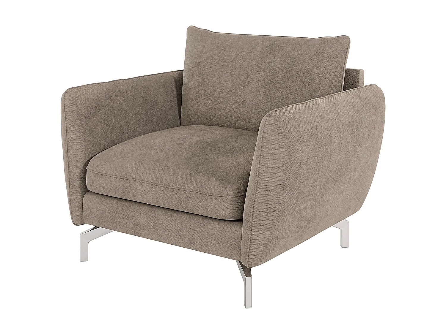 Modernes Sessel Zoe mit Silber Füßen