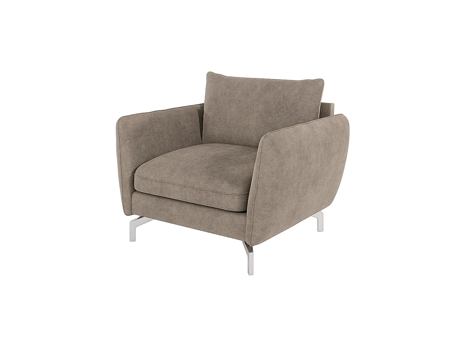 Fauteuil moderne avec pieds argentés ZOE