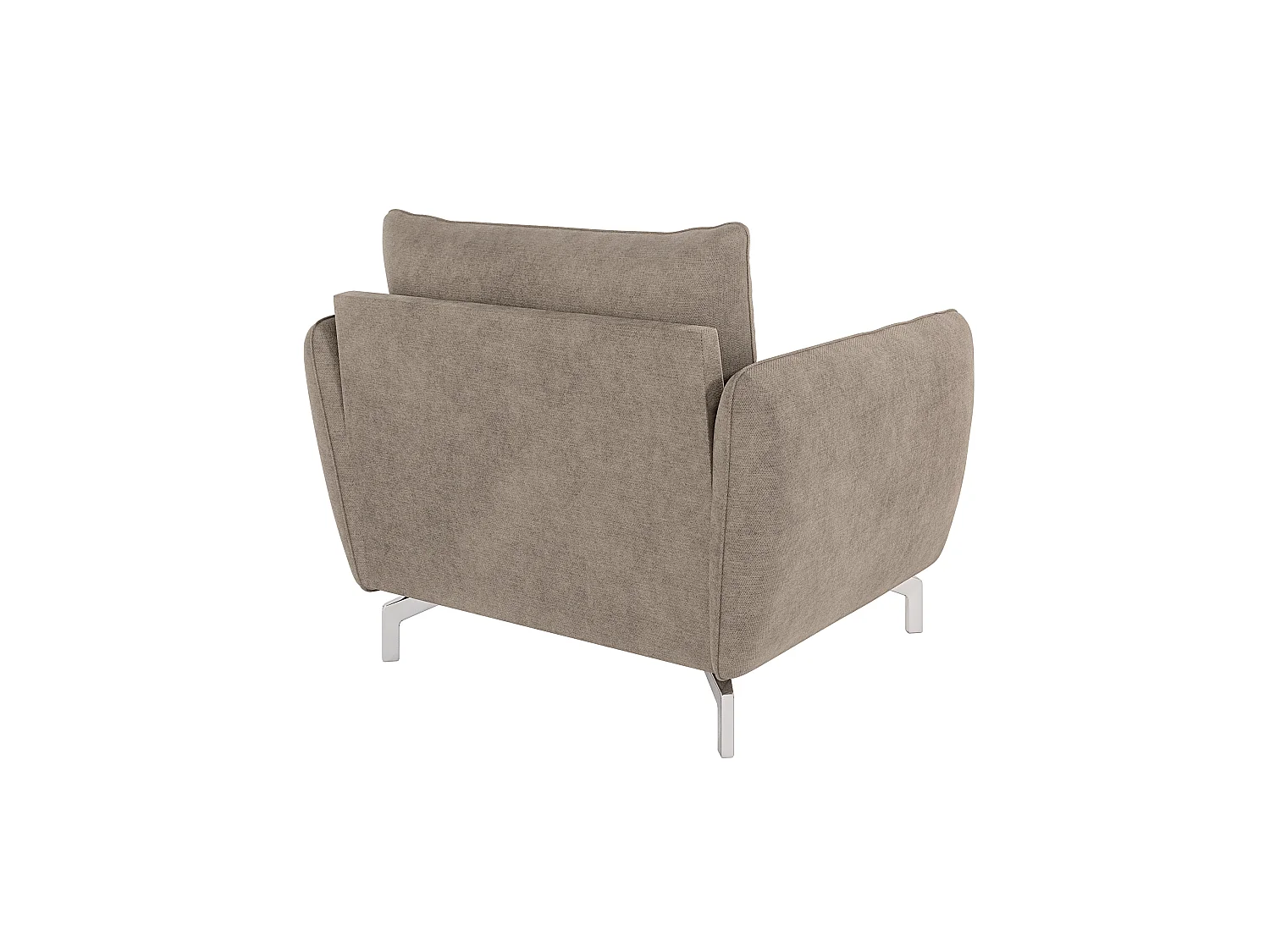 Fauteuil moderne avec pieds argentés ZOE