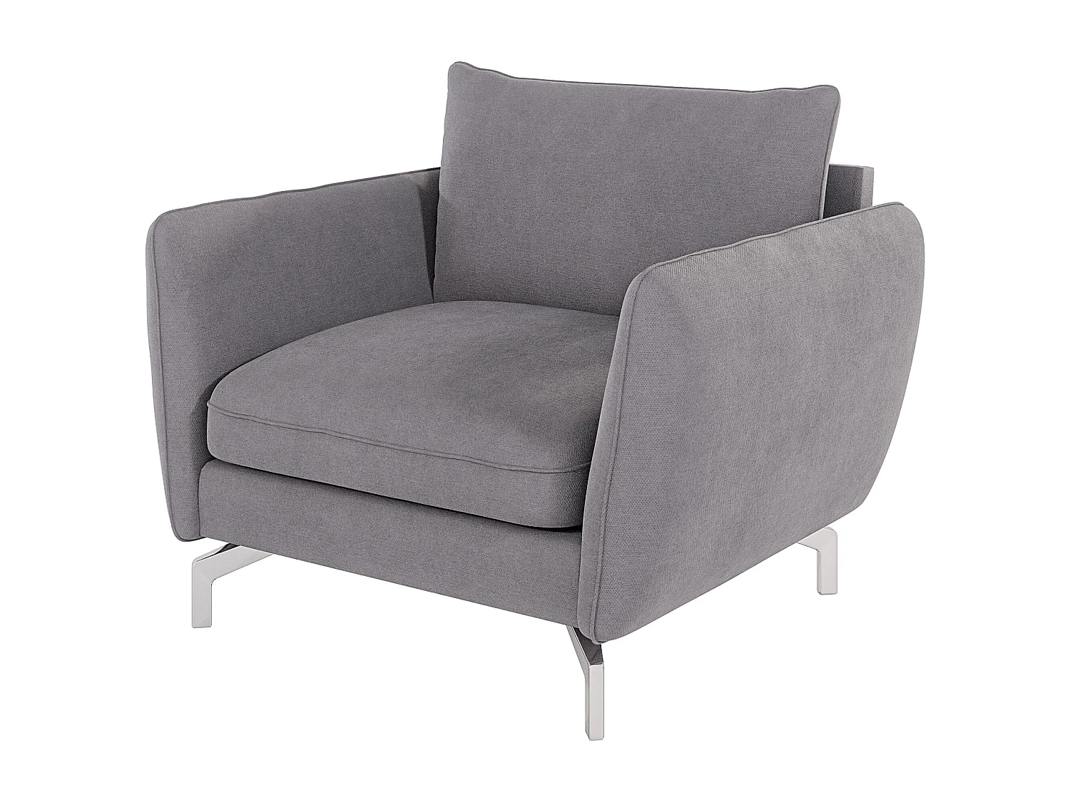 Modernes Sessel Zoe mit Silber Füßen