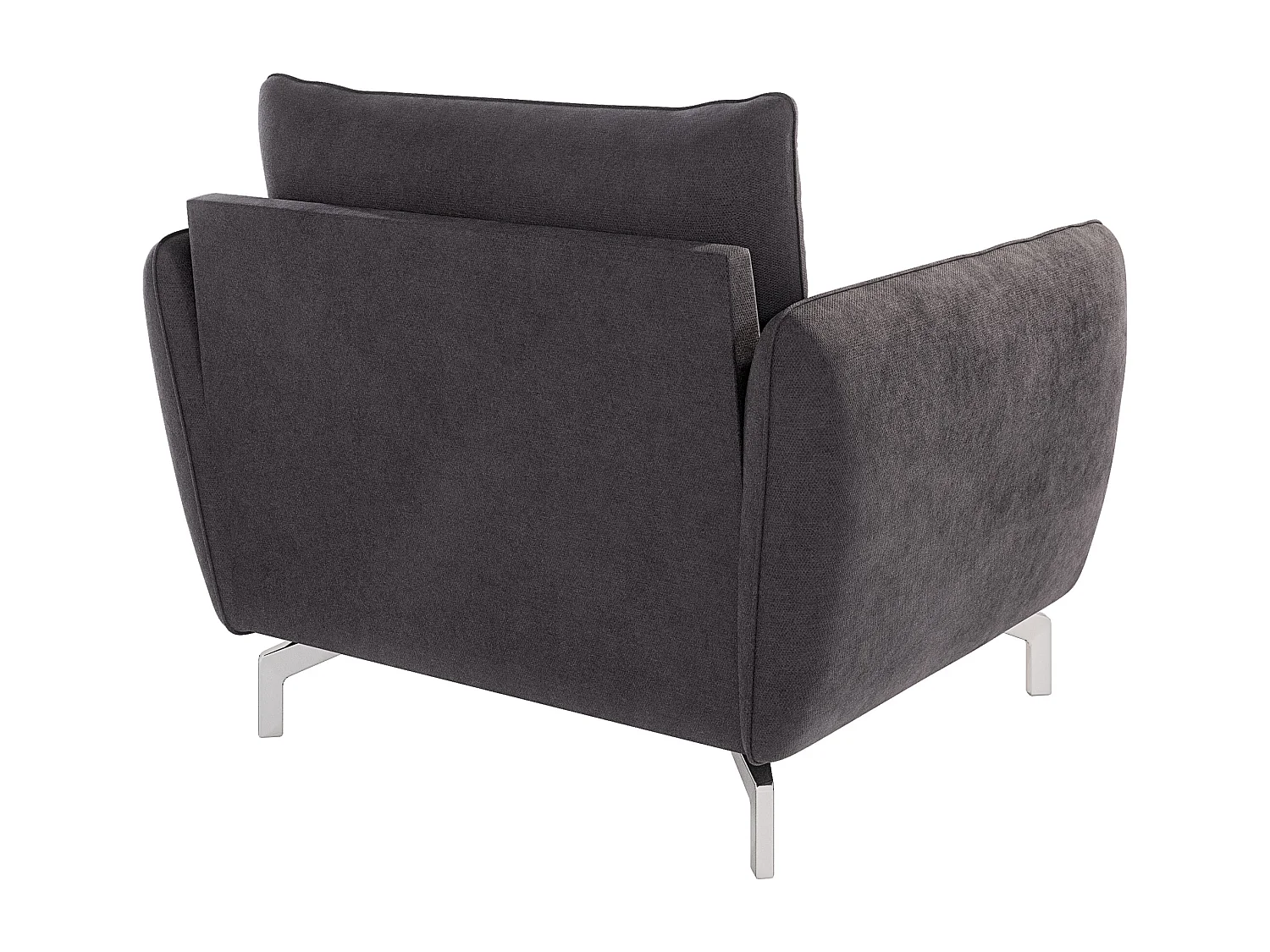 Fauteuil moderne avec pieds argentés ZOE