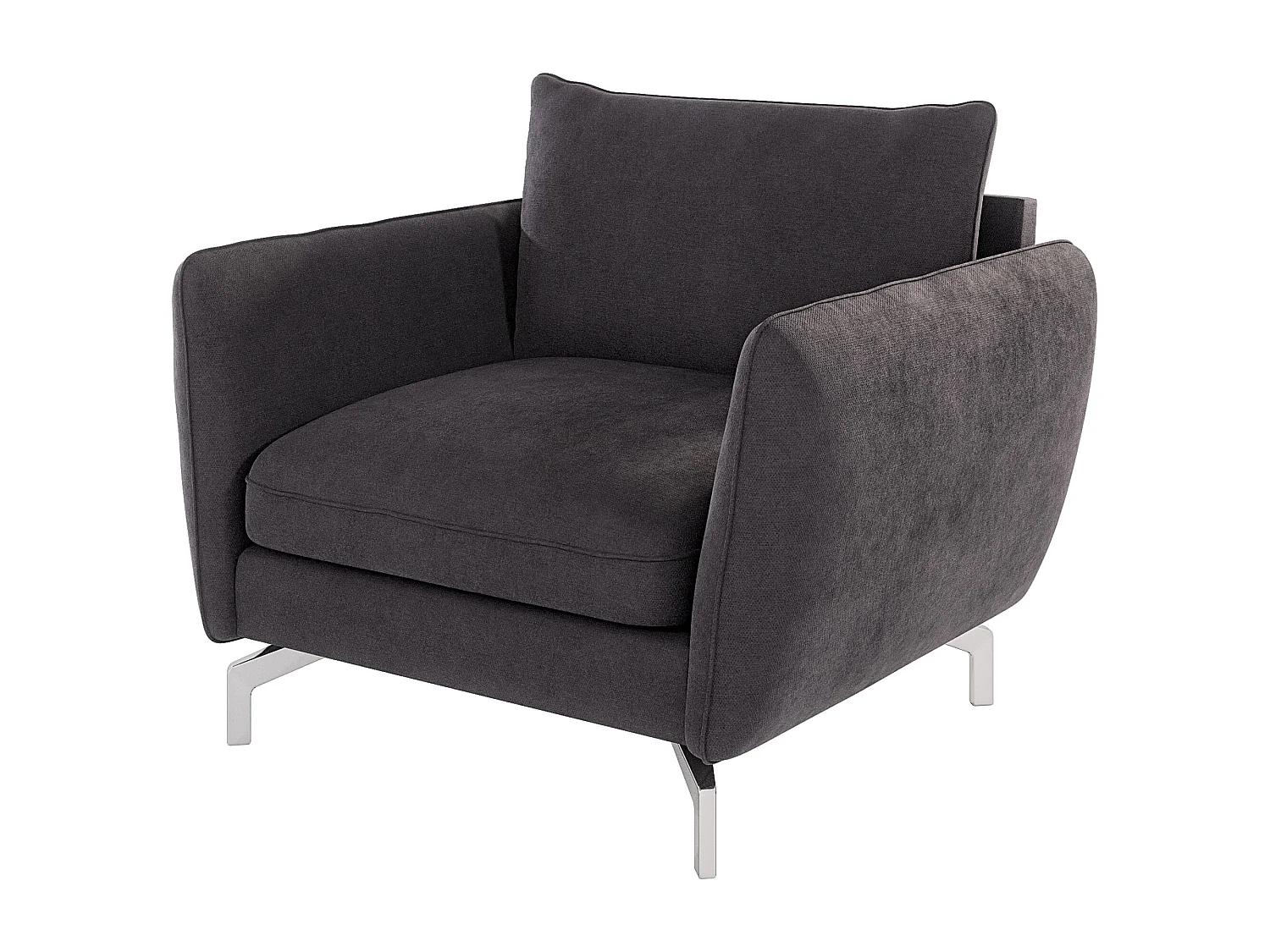 Modernes Sessel Zoe mit Silber Füßen