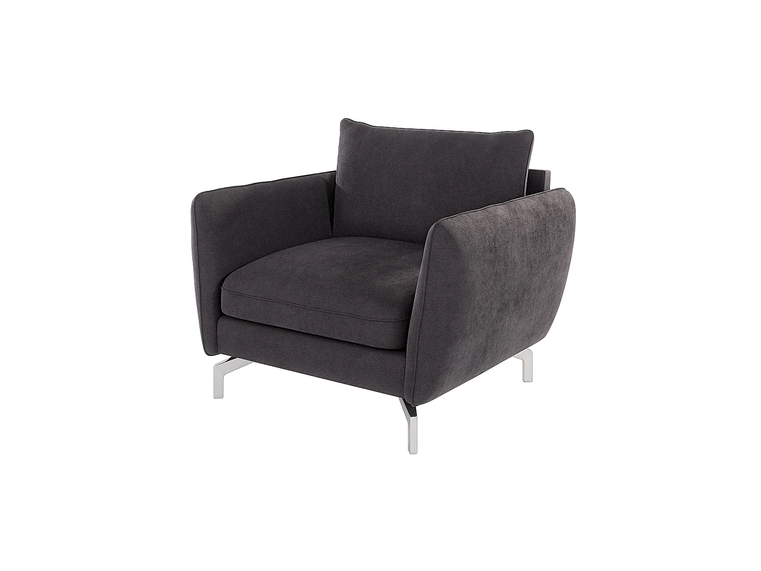 Fauteuil moderne avec pieds argentés ZOE
