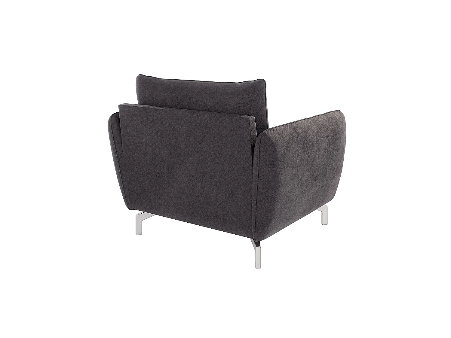 Fauteuil moderne avec pieds argentés ZOE