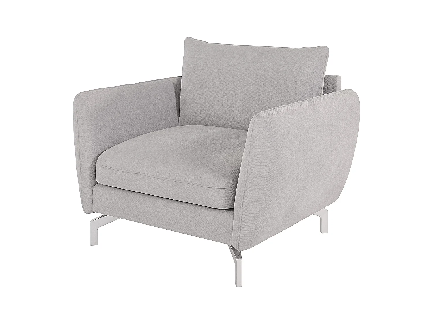 Modernes Sessel Zoe mit Silber Füßen