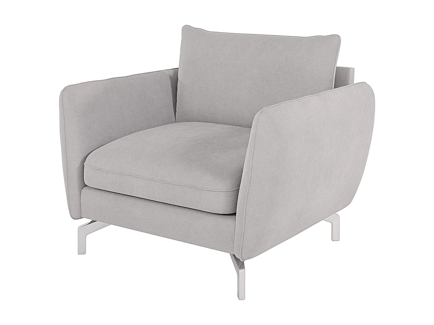 Modernes Sessel Zoe mit Silber Füßen