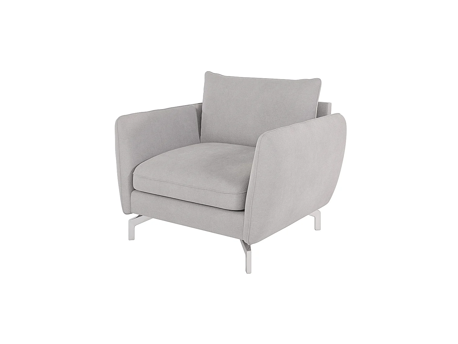 Fauteuil moderne avec pieds argentés ZOE