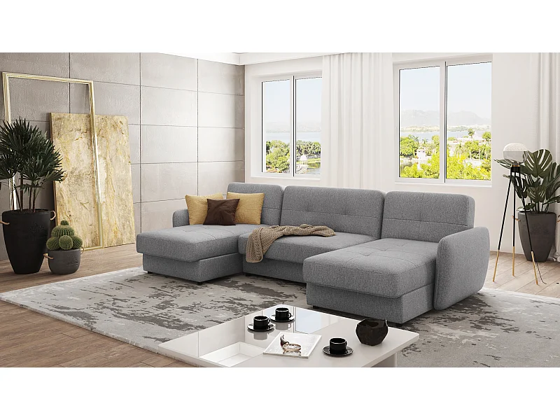 Canapé panoramique avec fonction lit et coffre de rangement VICTORIA