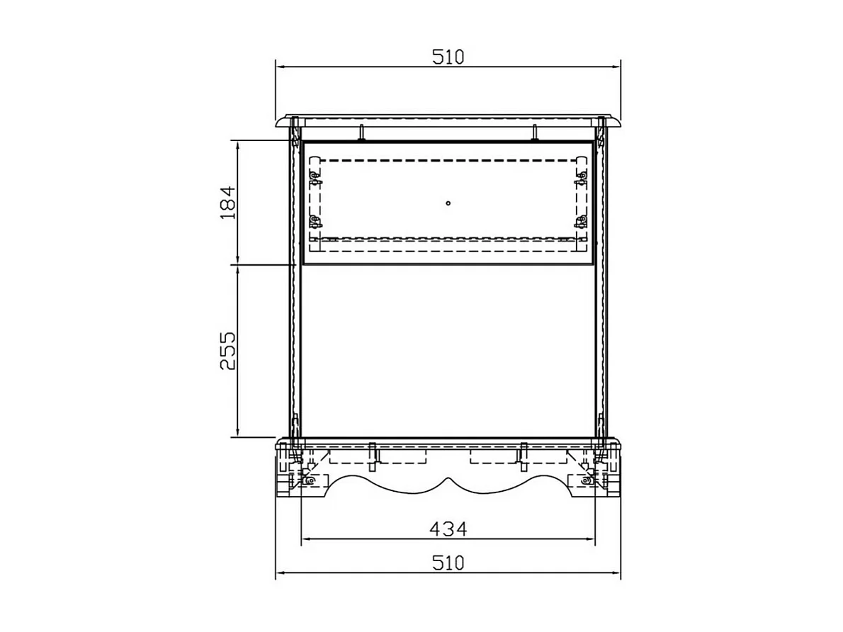 Chevet Blanc 1 Tiroir 1 Niche de Style Charme Anglais L 51 H 56.5 P 42.5 cm