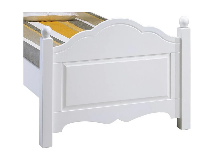 Lit Blanc 1 Place pour couchage 90 x 190 cm style Anglais L 99 H 100 P 198 cm