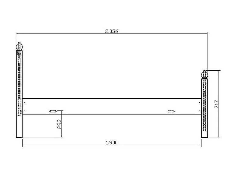 Lit Blanc 1 Place pour couchage 90 x 190 cm style Anglais L 99 H 100 P 198 cm
