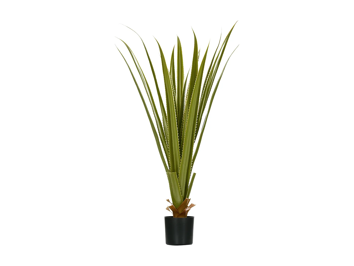 Plante artificielle agave H.90 cm 16 feuilles tronc grand réalisme pot inclus
