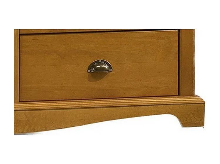 Armoire Penderie Pin Miel 3 Portes 3 Tiroirs 6 Niches L 164.3 H 194.8 P 54.5 cm