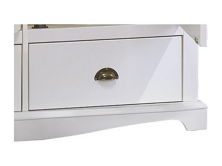 Armoire Penderie Blanche Style Anglais 3 Portes 3 Tiroirs 164,3 x 194,8 x 54,5 cm