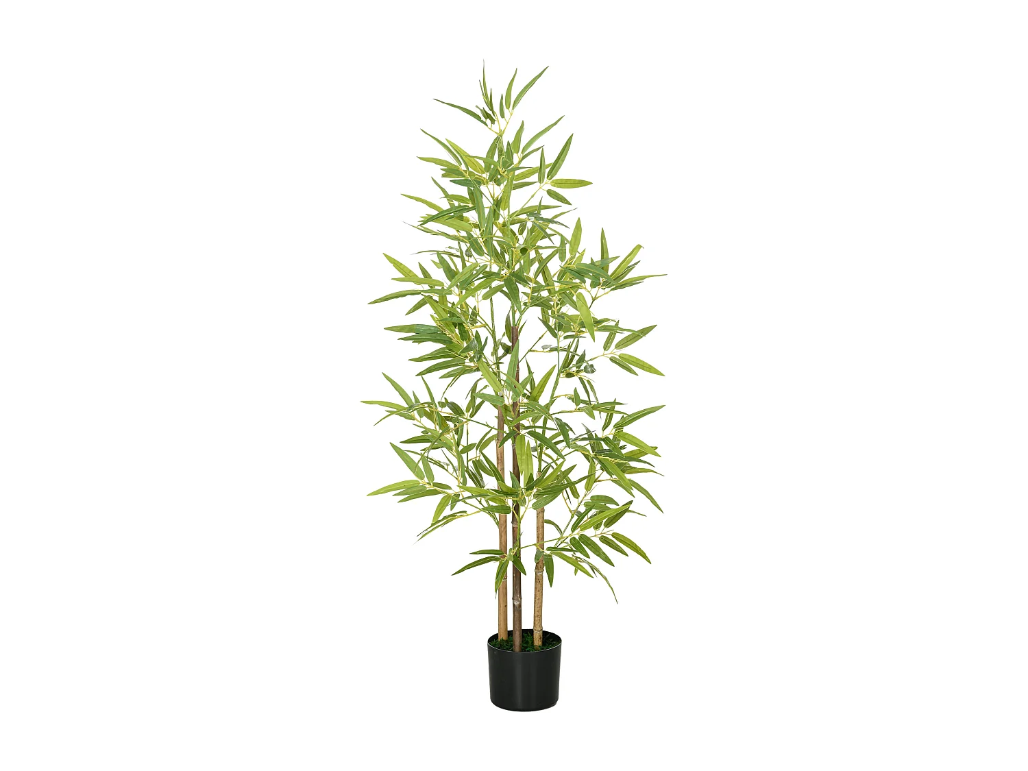 Bambou artificiel 1,20H m - plante artificielle - 498 feuilles réalistes, vrais troncs - pot inclus