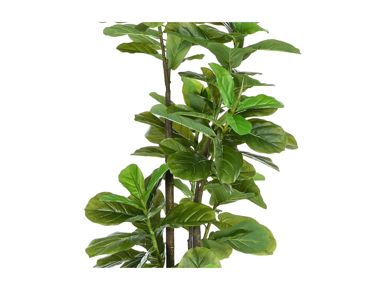 Ficus Lutea artificiels 1,80H m - lot de 2 ficus artificiels - 120 feuilles réalistes par pied - pot inclus noir vert