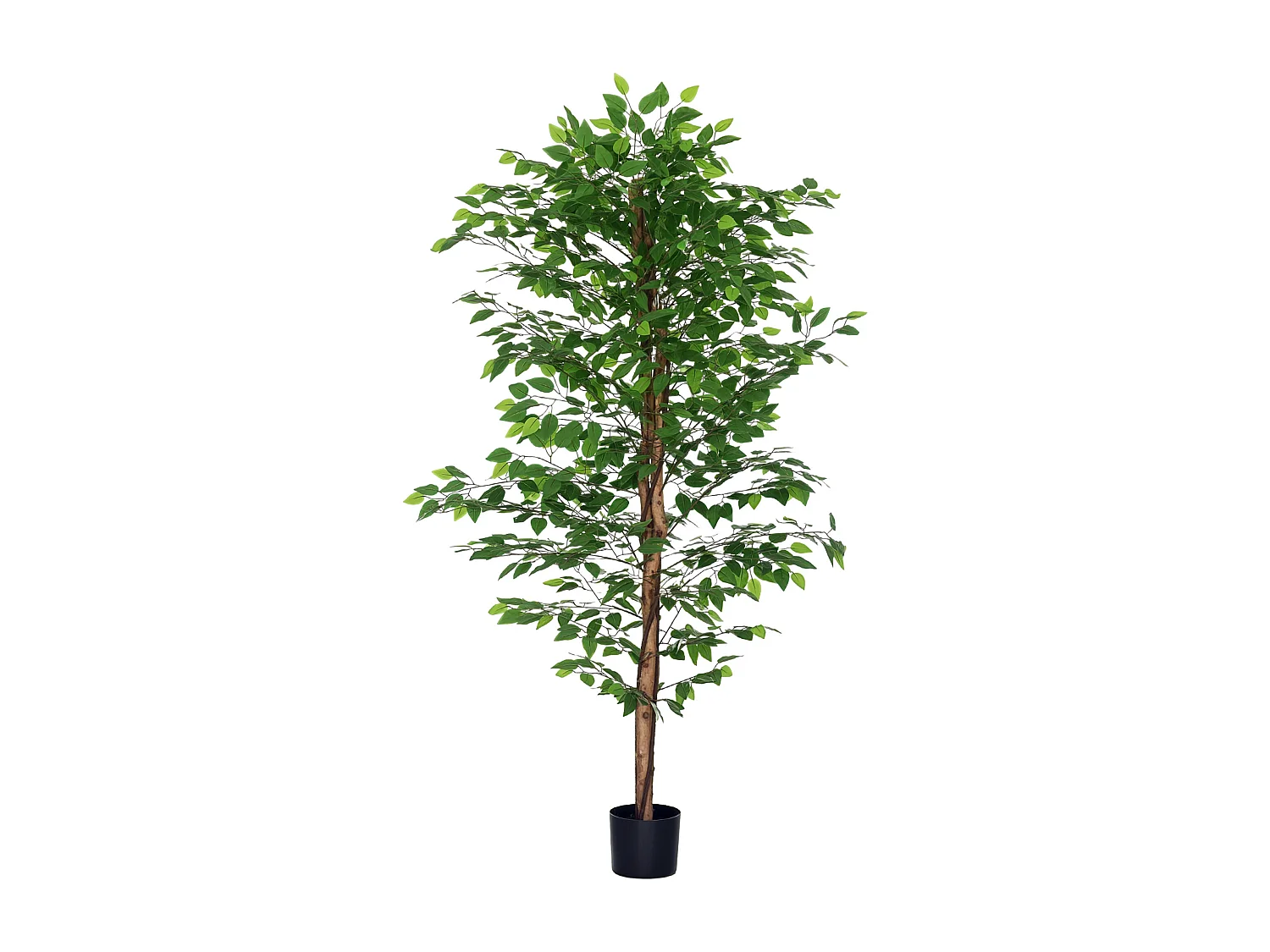 Arbre artificiel plante artificiel ficus hauteur 1,8 m tronc branches liane lichen feuilles grand réalisme pot inclus