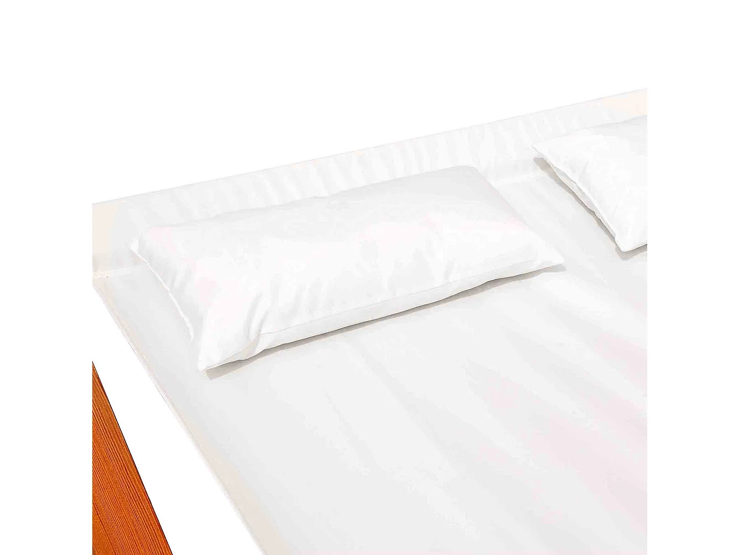 Bain de soleil transat design à bascule 2 places 2 coussins inclus bois mélèze pré-huilé coton blanc